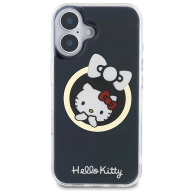 Dėklas Hello Kitty IML Fun bow Magsafe iPhone 16 - Juodas 2 Dėklas Hello Kitty IML Fun bow Magsafe iPhone 16 - Juodas 2