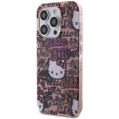 Hello Kitty Dėklas IML Tags GraffitiiPhone 13 Pro Max - Rožinis 1