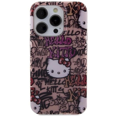 Hello Kitty Dėklas IML Tags GraffitiiPhone 13 Pro Max - Rožinis 2