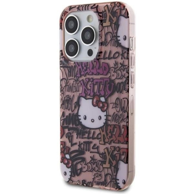 Hello Kitty Dėklas IML Tags GraffitiiPhone 14 Pro - Rožinis 1