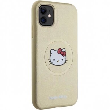 Hello Kitty Dėklas Leather Kitty Head MagSafeiPhone 11 / Xr - Auksinis 3 Hello Kitty Dėklas Leather Kitty Head MagSafeiPhone 11 / Xr - Auksinis 3