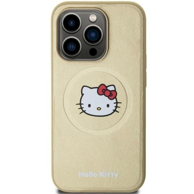 Hello Kitty Dėklas Leather Kitty Head MagSafeiPhone 13 Pro / 13 - Auksinis 2 Hello Kitty Dėklas Leather Kitty Head MagSafeiPhone 13 Pro / 13 - Auksinis 2