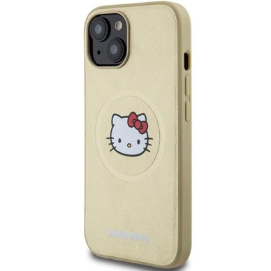 Hello Kitty Dėklas Leather Kitty Head MagSafeiPhone 14 - Auksinis 1 Hello Kitty Dėklas Leather Kitty Head MagSafeiPhone 14 - Auksinis 1
