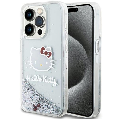 Hello Kitty Dėklas Liquid Glitter Charms Kitty HeadiPhone 14 Pro - Sidabrinis Hello Kitty Dėklas Liquid Glitter Charms Kitty HeadiPhone 14 Pro - Sidabrinis