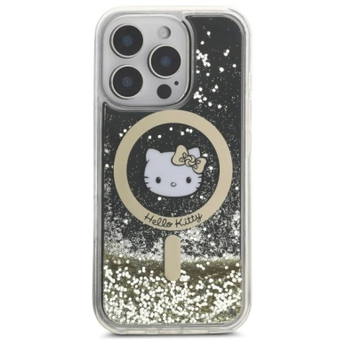 Dėklas Hello Kitty Liquid Glitter Fever MagSafe iPhone 16 Pro - Gold 2 Dėklas Hello Kitty Liquid Glitter Fever MagSafe iPhone 16 Pro - Gold 2