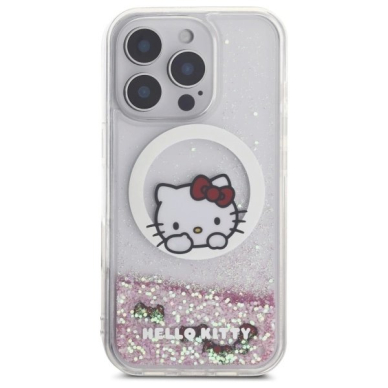 Dėklas Hello Kitty Liquid Glitter Sweet Kitty Bows MagSafe iPhone 16 Pro Max - Baltas 2 Dėklas Hello Kitty Liquid Glitter Sweet Kitty Bows MagSafe iPhone 16 Pro Max - Baltas 2