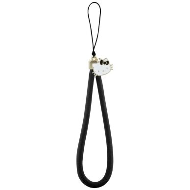Telefono pakabukas Hello Kitty Nylon Cord Kitty Head Charm – juodas
