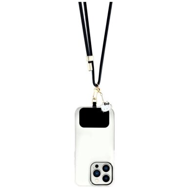 Telefono dirželis Hello Kitty Patch & Kitty Head Charm Universal – juodas 1