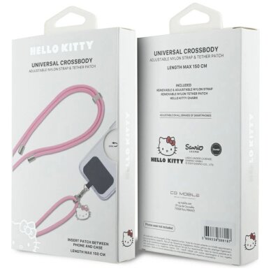 Telefono dirželis Hello Kitty Patch & Kitty Head Charm Universal – rožinis 4