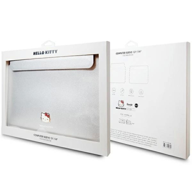 Hello Kitty PU Metal Logo Dėklas a 14 laptop - silver 3 Hello Kitty PU Metal Logo Dėklas a 14 laptop - silver 3