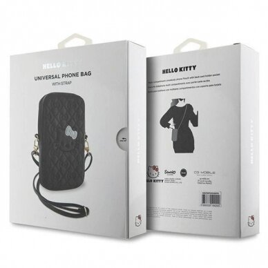 Hello Kitty Quilted Bows apyrankės krepšys – juodas 4