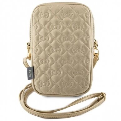 Hello Kitty Quilted Bows apyrankės krepšys – auksinis 3 Hello Kitty Quilted Bows apyrankės krepšys – auksinis 3