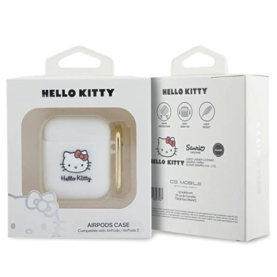 Hello Kitty Dėklas Silicone 3D Kitty HeadAirPods 1/2 - Baltas 2 Hello Kitty Dėklas Silicone 3D Kitty HeadAirPods 1/2 - Baltas 2
