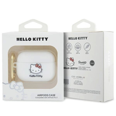 Hello Kitty Dėklas Silicone 3D Kitty HeadAirPods Pro 2 (2022/2023) - Baltas 3 Hello Kitty Dėklas Silicone 3D Kitty HeadAirPods Pro 2 (2022/2023) - Baltas 3