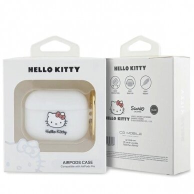 Hello Kitty Dėklas Silicone 3D Kitty HeadAirPods Pro - Baltas 2 Hello Kitty Dėklas Silicone 3D Kitty HeadAirPods Pro - Baltas 2