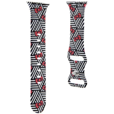 Hello Kitty Silicone Bows & Stripes Apyrankė Apple Watch 38/40/41mm - Juodas 2 Hello Kitty Silicone Bows & Stripes Apyrankė Apple Watch 38/40/41mm - Juodas 2