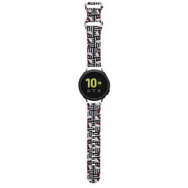 Universalus dirželis Hello Kitty Silicone Heads & Stripes 20 mm – juodas Universalus dirželis Hello Kitty Silicone Heads & Stripes 20 mm – juodas