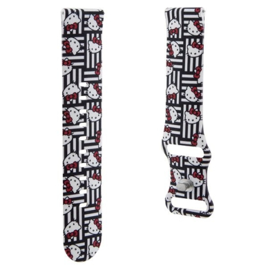 Hello Kitty Silicone Heads & Stripes universal 22mm - Juodas 2 Hello Kitty Silicone Heads & Stripes universal 22mm - Juodas 2