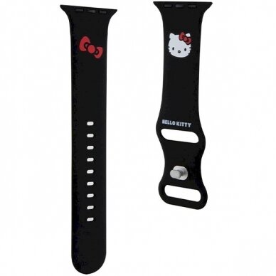 Hello Kitty Dėklas Silicone Kitty Head Strap for Apple Watch 42/44/45/49mm - Juodas 2 Hello Kitty Dėklas Silicone Kitty Head Strap for Apple Watch 42/44/45/49mm - Juodas 2