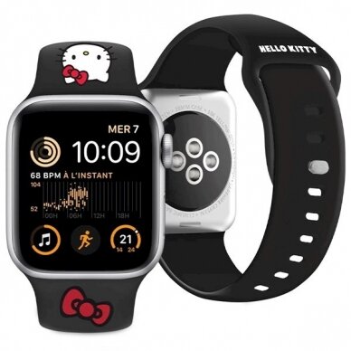 Hello Kitty Dėklas Silicone Kitty Head Strap for Apple Watch 42/44/45/49mm - Juodas 3 Hello Kitty Dėklas Silicone Kitty Head Strap for Apple Watch 42/44/45/49mm - Juodas 3