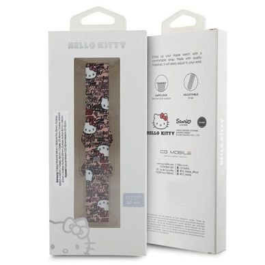 Hello Kitty Silicone Tags Graffiti Apyrankė universal 20mm - Rožinis 3