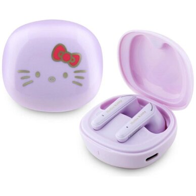 Belaidės ausinės Hello Kitty TWS O Glossy Finish – violetinės Belaidės ausinės Hello Kitty TWS O Glossy Finish – violetinės