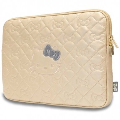 Hello Kitty Zip PU Quilted Bows Dėklas a 14 laptop - gold 1