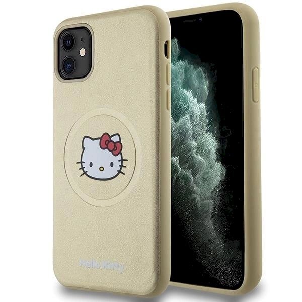 Hello Kitty Dėklas Leather Kitty Head MagSafeiPhone 11 / Xr - Auksinis Hello Kitty Dėklas Leather Kitty Head MagSafeiPhone 11 / Xr - Auksinis