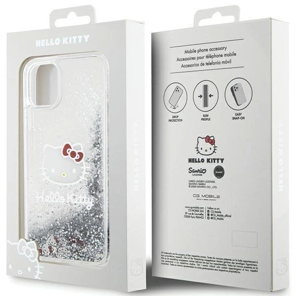 Hello Kitty Dėklas Liquid Glitter Charms Kitty HeadiPhone 11 / Xr - Sidabrinis 7 Hello Kitty Dėklas Liquid Glitter Charms Kitty HeadiPhone 11 / Xr - Sidabrinis 7