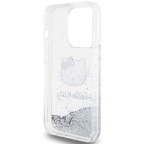 Hello Kitty Dėklas Liquid Glitter Charms Kitty HeadiPhone 13 Pro Max - Sidabrinis 6
