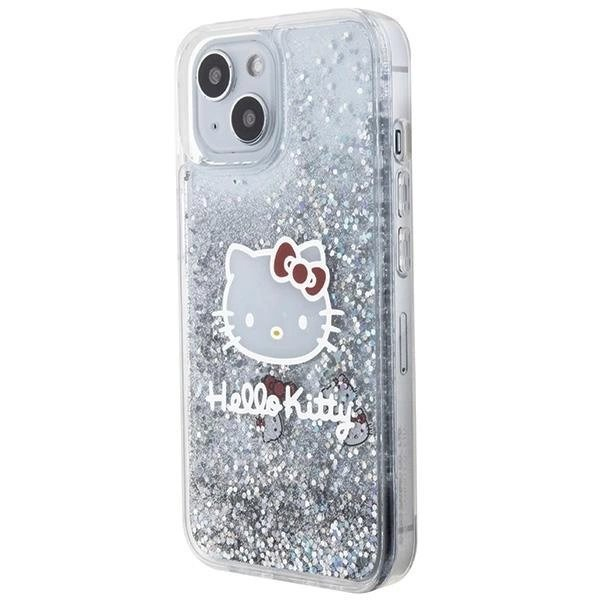 Hello Kitty Dėklas Liquid Glitter Charms Kitty HeadiPhone 14 - Sidabrinis 1 Hello Kitty Dėklas Liquid Glitter Charms Kitty HeadiPhone 14 - Sidabrinis 1