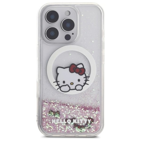 Dėklas Hello Kitty Liquid Glitter Sweet Kitty Bows MagSafe  iPhone 16 Pro Max - Baltas 2 Dėklas Hello Kitty Liquid Glitter Sweet Kitty Bows MagSafe  iPhone 16 Pro Max - Baltas 2