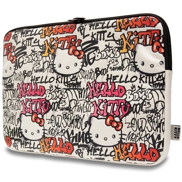 Hello Kitty PU Metal Logo Dėklas a 14 laptop - beige 1 Hello Kitty PU Metal Logo Dėklas a 14 laptop - beige 1