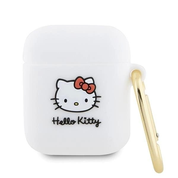 Hello Kitty Dėklas Silicone 3D Kitty HeadAirPods 1/2 - Baltas Hello Kitty Dėklas Silicone 3D Kitty HeadAirPods 1/2 - Baltas