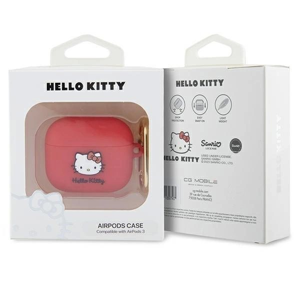 Hello Kitty Dėklas Silicone 3D Kitty HeadAirPods 3 - fuchsia 2 Hello Kitty Dėklas Silicone 3D Kitty HeadAirPods 3 - fuchsia 2
