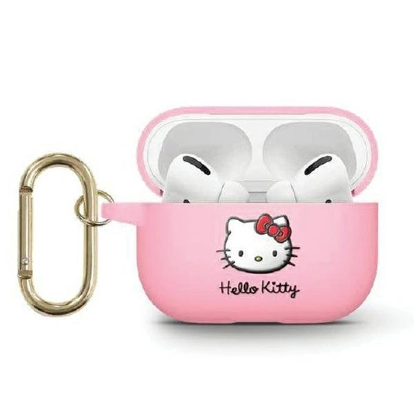 Hello Kitty Dėklas Silicone 3D Kitty HeadAirPods 3 - Rožinis Hello Kitty Dėklas Silicone 3D Kitty HeadAirPods 3 - Rožinis