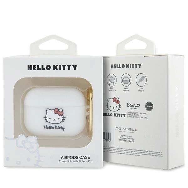 Hello Kitty Dėklas Silicone 3D Kitty HeadAirPods Pro - Baltas 2 Hello Kitty Dėklas Silicone 3D Kitty HeadAirPods Pro - Baltas 2