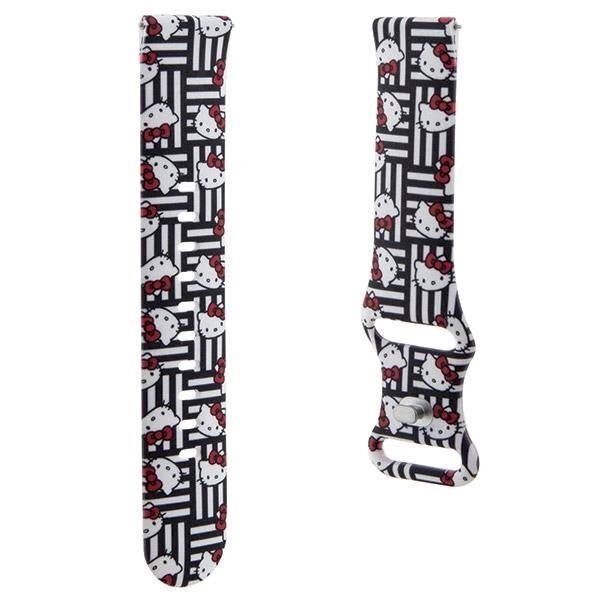 Universalus dirželis Hello Kitty Silicone Heads & Stripes 20 mm – juodas 2 Universalus dirželis Hello Kitty Silicone Heads & Stripes 20 mm – juodas 2