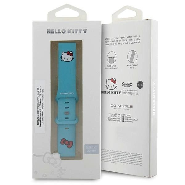 Hello Kitty Silicone Kitty Head Apyrankė universal 22mm - blue 3 Hello Kitty Silicone Kitty Head Apyrankė universal 22mm - blue 3