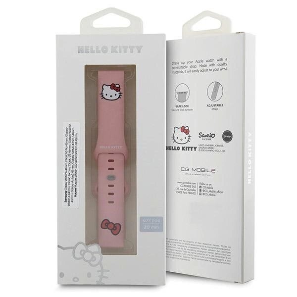 Hello Kitty Silicone Kitty Head Apyrankė universal 22mm - Rožinis 3 Hello Kitty Silicone Kitty Head Apyrankė universal 22mm - Rožinis 3