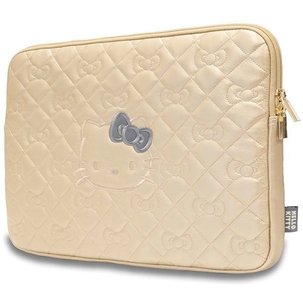 Hello Kitty Zip PU Quilted Bows Dėklas a 14 laptop - gold 1 Hello Kitty Zip PU Quilted Bows Dėklas a 14 laptop - gold 1