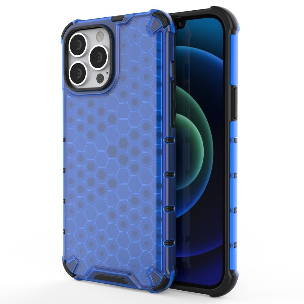 Dėklas Honeycomb Case iPhone 13 Pro Max mėlynas Dėklas Honeycomb Case iPhone 13 Pro Max mėlynas