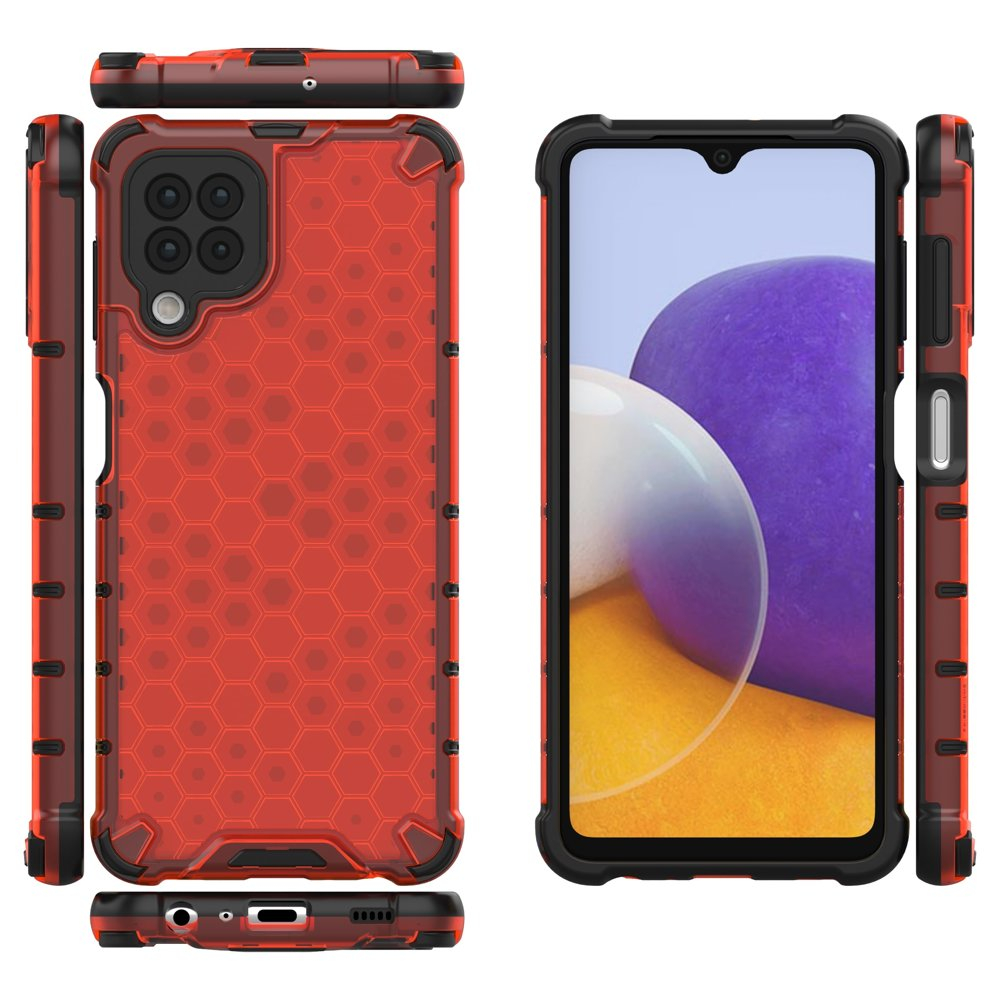Dėklas Honeycomb Case Samsung Galaxy A22 4G raudonas 1 Dėklas Honeycomb Case Samsung Galaxy A22 4G raudonas 1