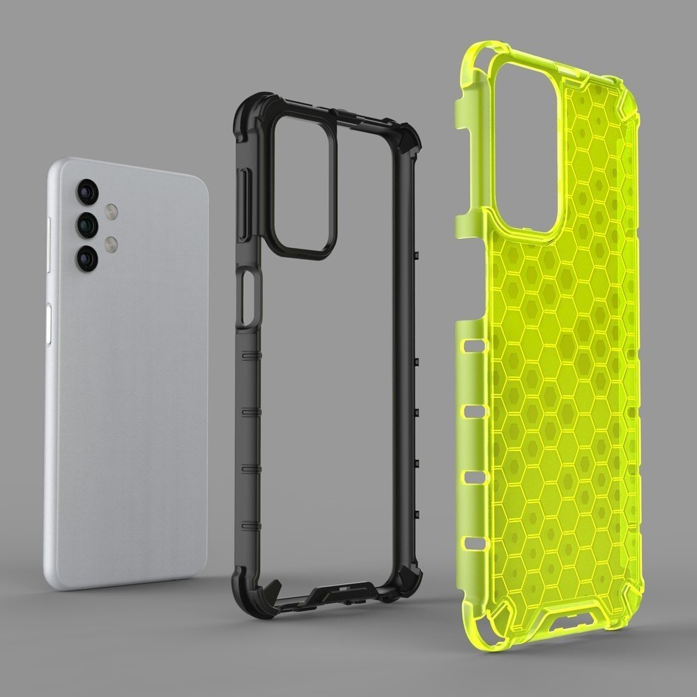 Plastikinis dėklas Honeycomb Case Samsung Galaxy A32 5G žalias 7