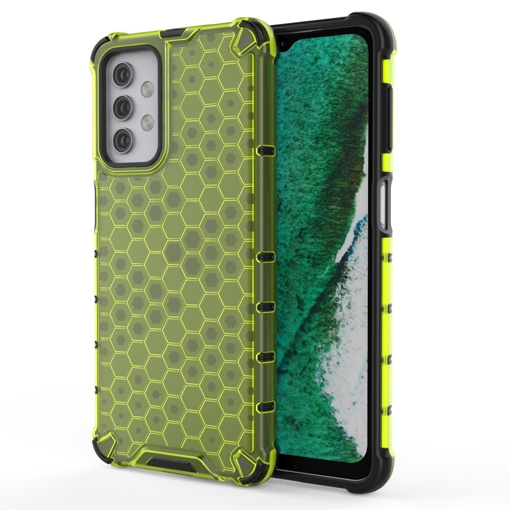 Plastikinis dėklas Honeycomb Case Samsung Galaxy A32 5G žalias Plastikinis dėklas Honeycomb Case Samsung Galaxy A32 5G žalias