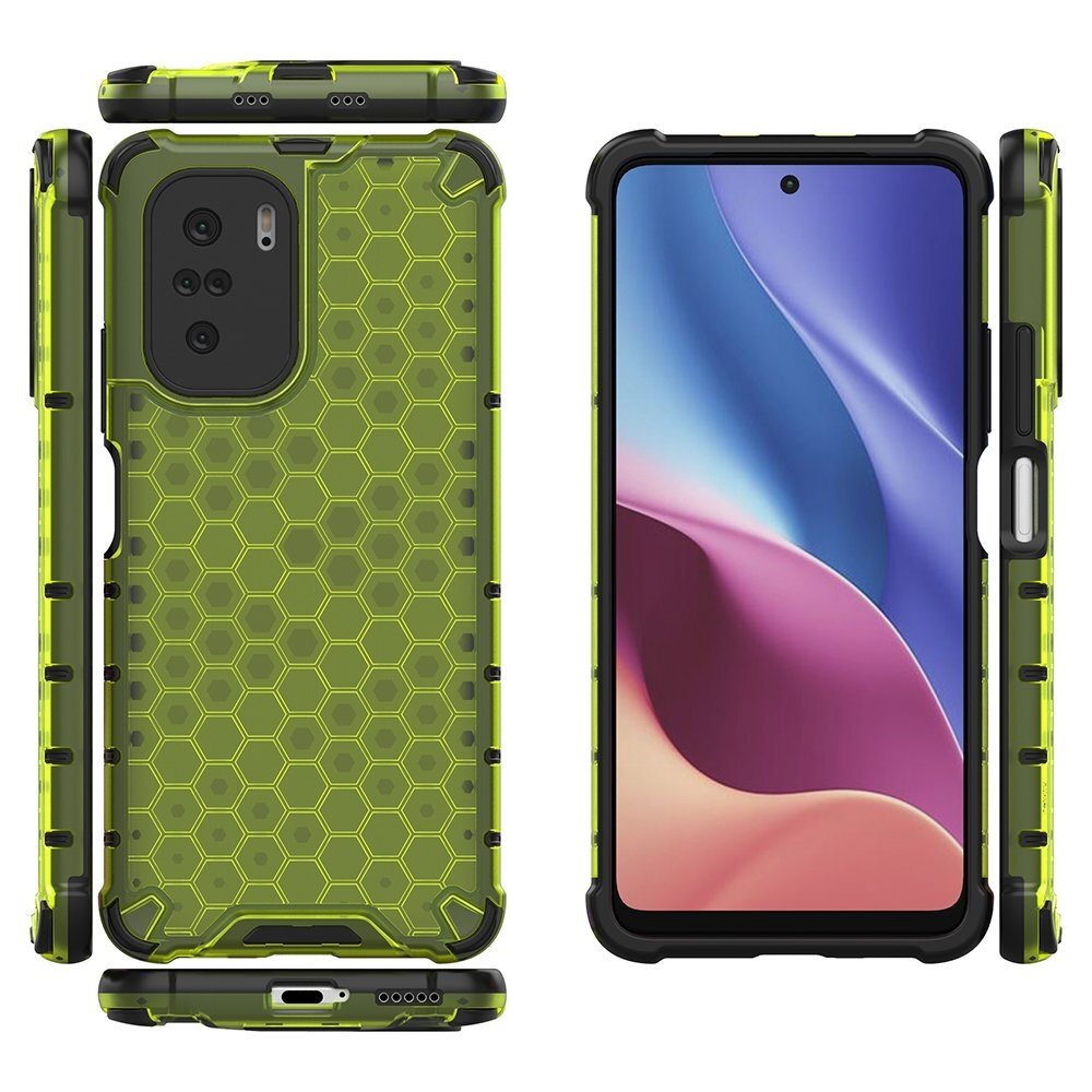 Dėklas Honeycomb Xiaomi Redmi K40 Pro+ / K40 Pro / K40 / Poco F3 Žalias 1 Dėklas Honeycomb Xiaomi Redmi K40 Pro+ / K40 Pro / K40 / Poco F3 Žalias 1