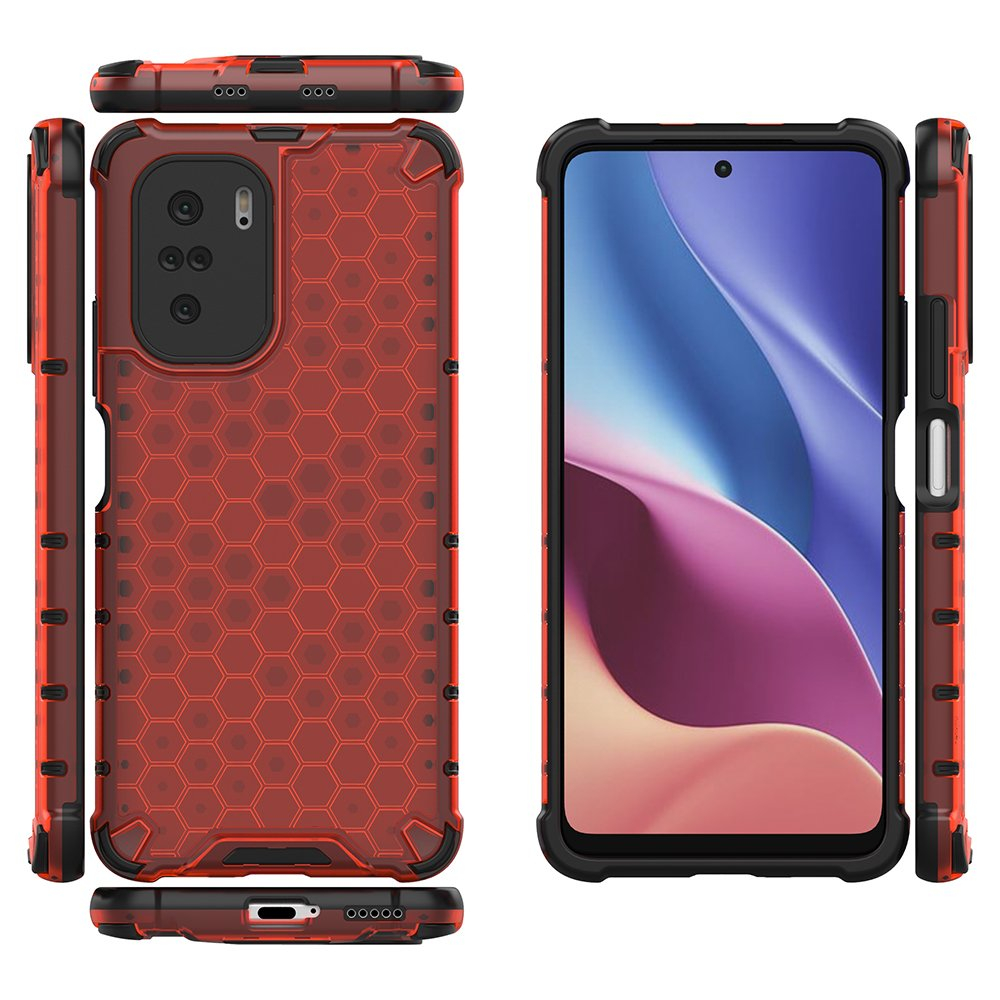 Dėklas Honeycomb Xiaomi Redmi K40 Pro+ / K40 Pro / K40 / Poco F3 Raudonas 1 Dėklas Honeycomb Xiaomi Redmi K40 Pro+ / K40 Pro / K40 / Poco F3 Raudonas 1