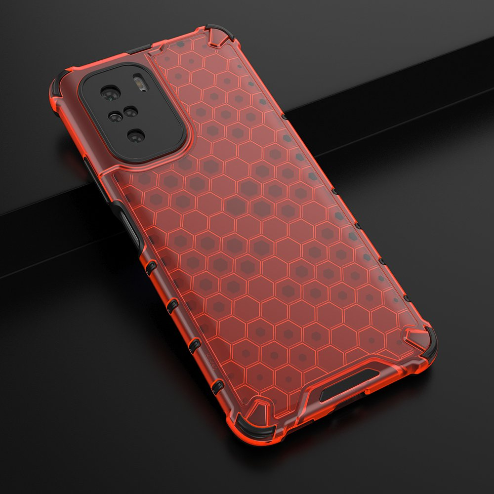 Dėklas Honeycomb Xiaomi Redmi K40 Pro+ / K40 Pro / K40 / Poco F3 Raudonas 3 Dėklas Honeycomb Xiaomi Redmi K40 Pro+ / K40 Pro / K40 / Poco F3 Raudonas 3