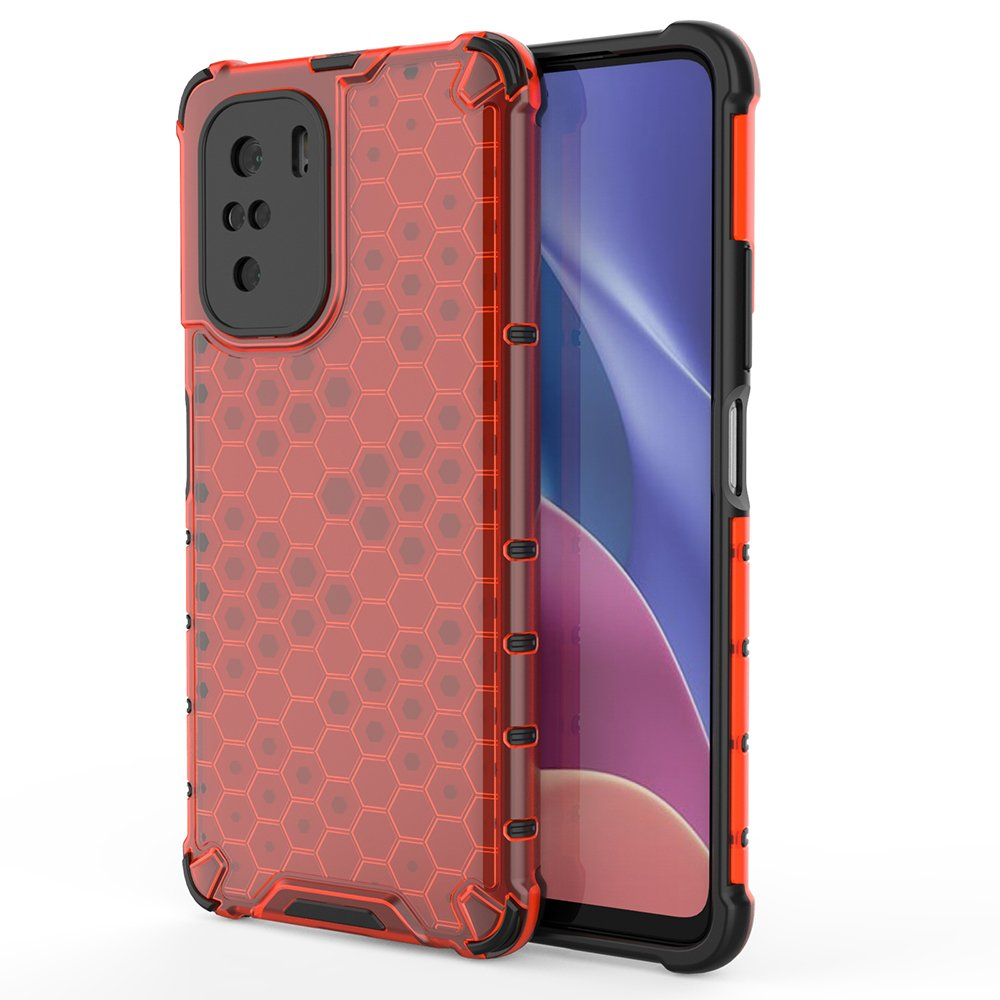 Dėklas Honeycomb Xiaomi Redmi K40 Pro+ / K40 Pro / K40 / Poco F3 Raudonas Dėklas Honeycomb Xiaomi Redmi K40 Pro+ / K40 Pro / K40 / Poco F3 Raudonas