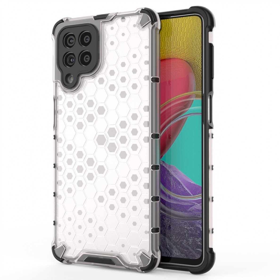 Dėklas Honeycomb case armored Samsung Galaxy M53 5G Permatomas Dėklas Honeycomb case armored Samsung Galaxy M53 5G Permatomas